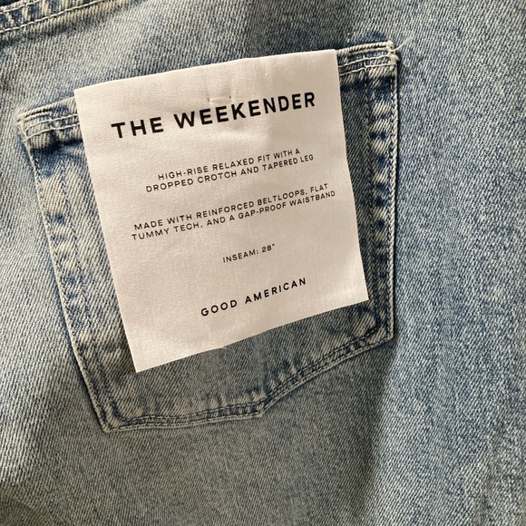 Good American Weekender High-Rise Relaxed Cuff Jeans - Picture 12 of 14